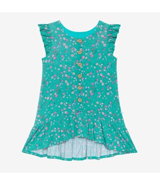 Cassandra Ruffled Capsleeve Hi Lo Dress