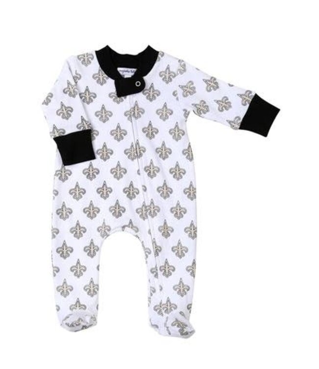 Fleur De Lis Zippered Footie
