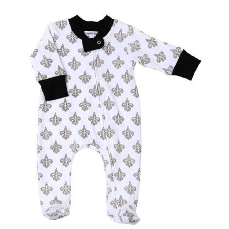 Magnolia Baby Fleur De Lis Zippered Footie