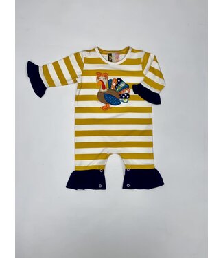 Banana Split Turkey Applique Girls Romper