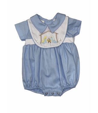 LuLu BeBe Blue Applique Nativity Bubble