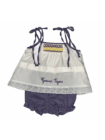 Krewe LSU Smocked Geo Bloomerset