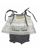 Krewe Saints Smocked Geo Girls Bloomerset