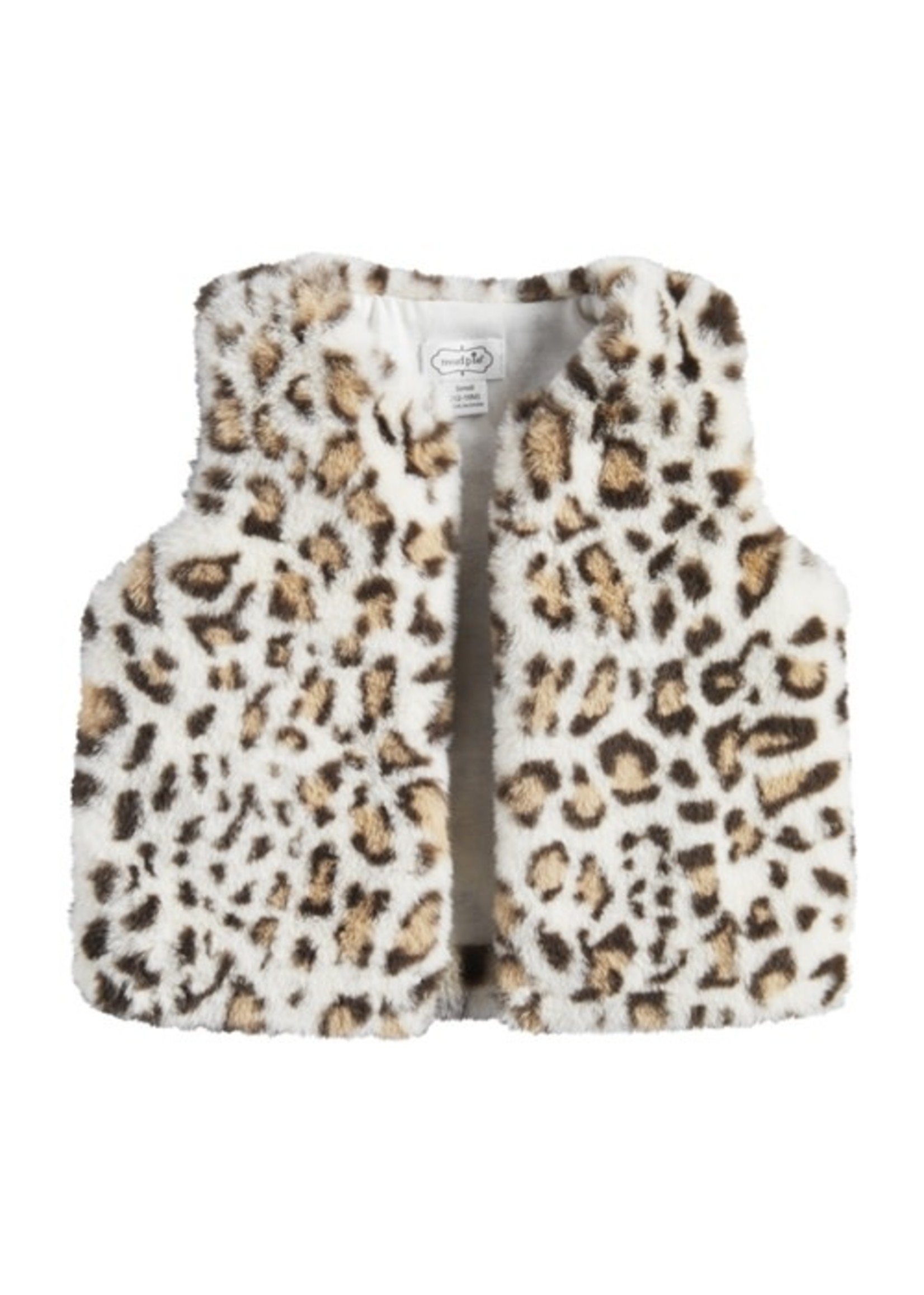 MudPie Tan Leopard Fur Vest