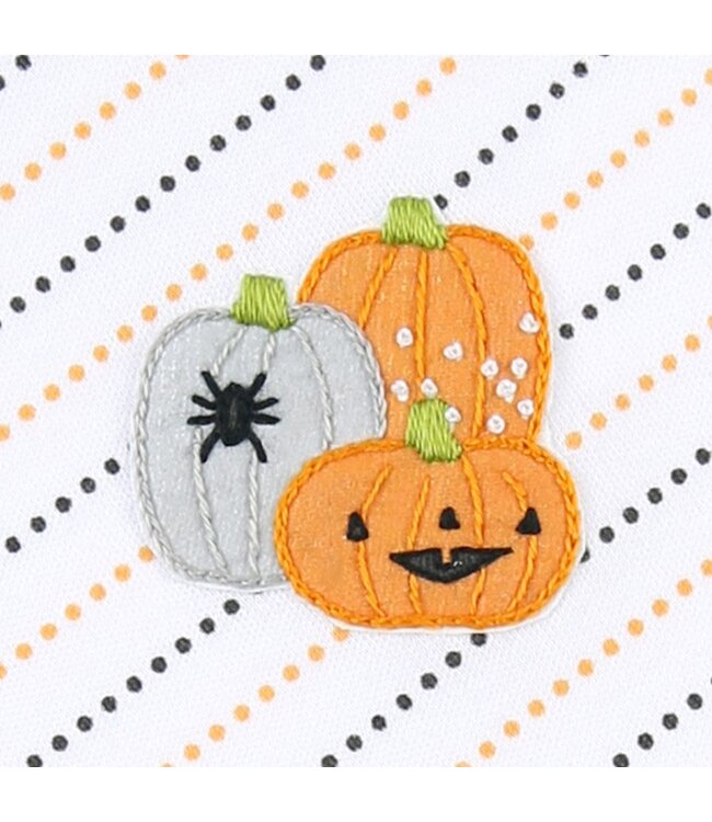 Pumpkin Parade Embroidered Short Sleeve Bubble