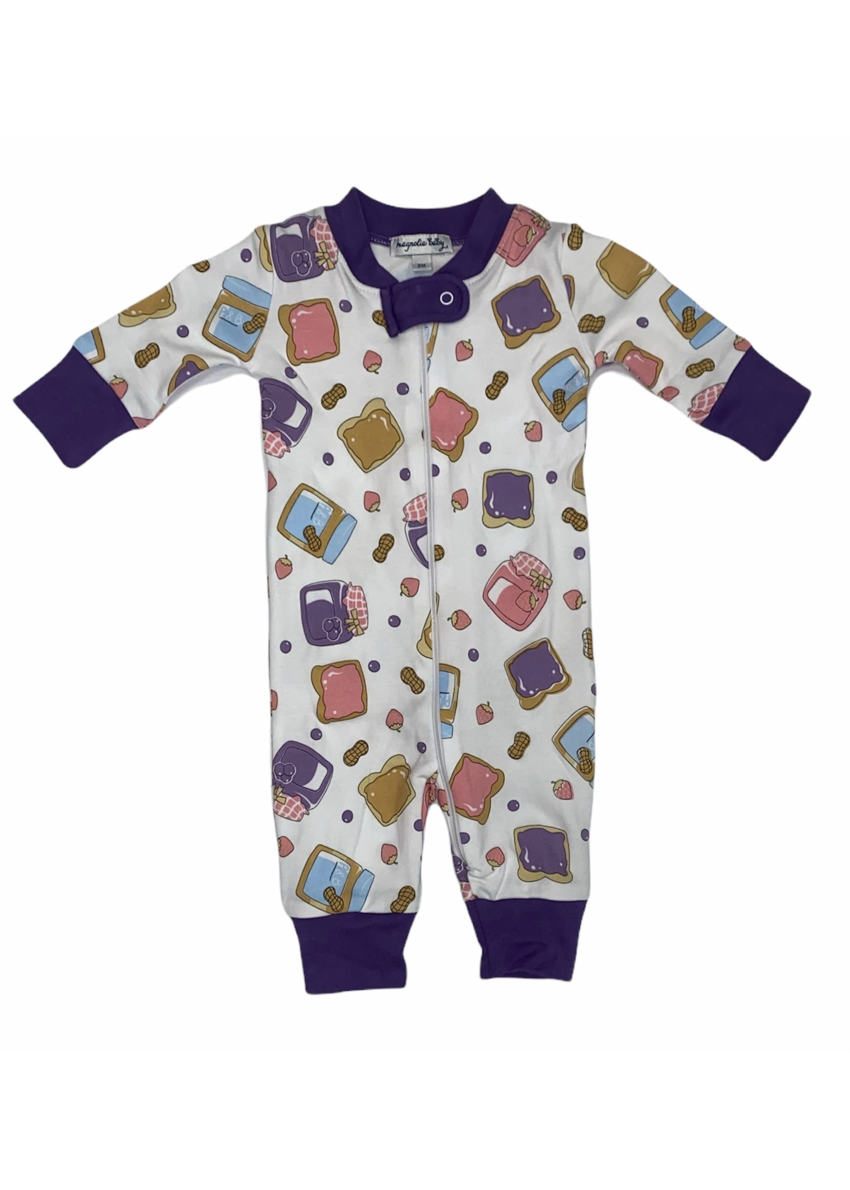 Magnolia Baby Peanut Butter and Jelly Zipped Pajama