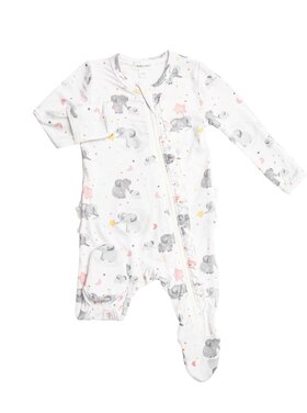 Angel Dear Elephant Ruffle Zipper Footie