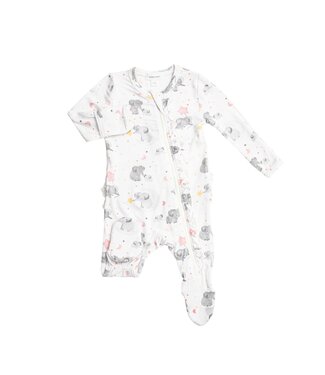Angel Dear Elephant Ruffle Zipper Footie