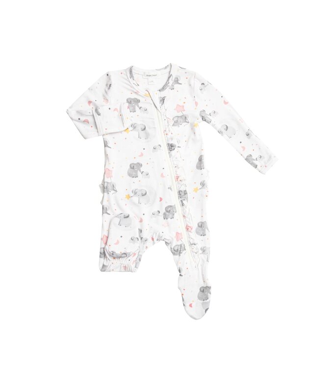 Elephant Ruffle Zipper Footie