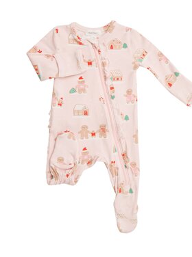 Angel Dear Pink Gingerbread Ruffle Zippered Footie