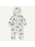 Oliver & Rain Neutral Bear Printed Hooded Coverall