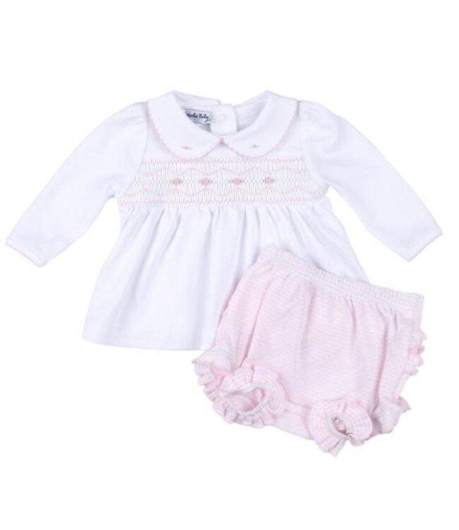 Hazel & Hugo Smocked Ruffled Diaper Set