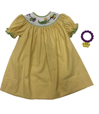 LuLu BeBe Mardi Gras Smocked Bishop