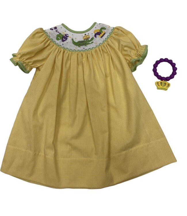 Mardi Gras Smocked Bishop