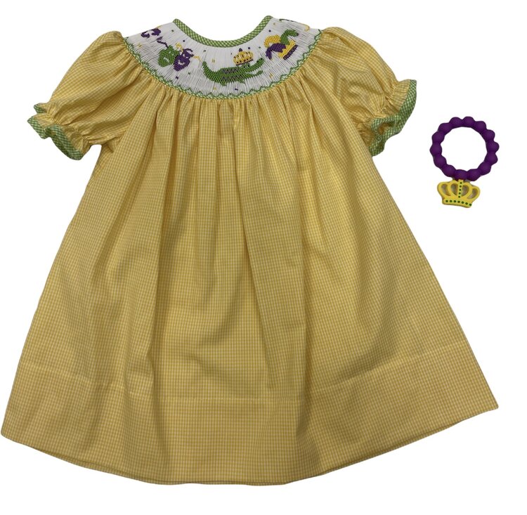 LuLu BeBe Mardi Gras Smocked Bishop