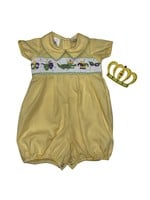 LuLu BeBe Mardi Gras Smocked Boy Bubble