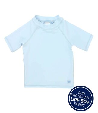 RuffleButts + RuggedButts Sky Blue Short Sleeve Rash Guard