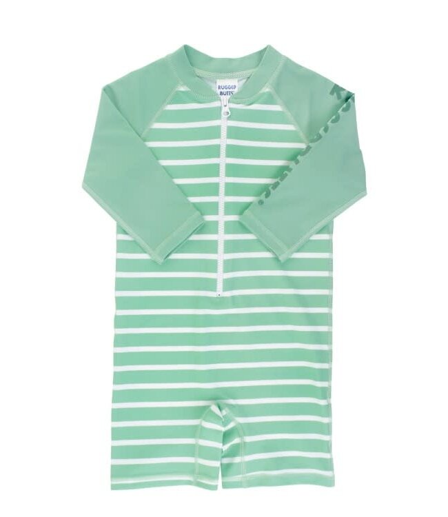 Sage Stripe Rash Guard Bodysuit
