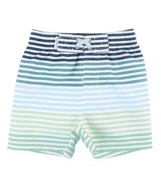 RuffleButts + RuggedButts Coastal Stripe Swim Trunks