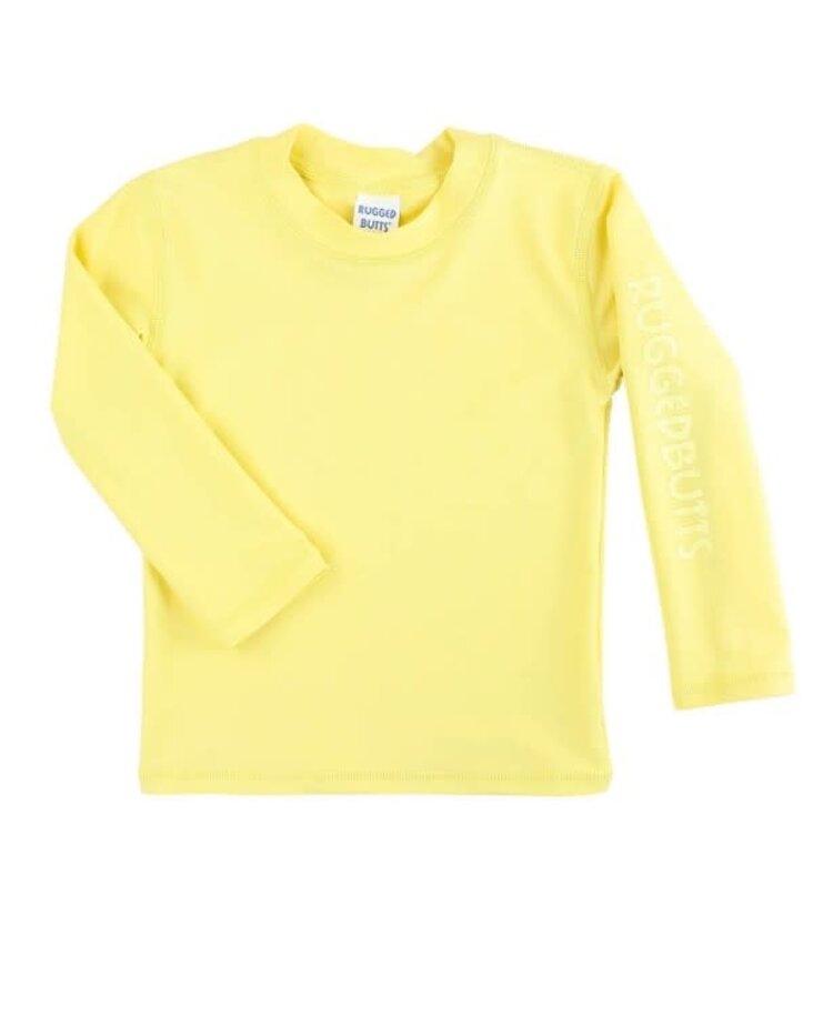 RuffleButts + RuggedButts Banana Yellow Long Sleeve Rash Guard