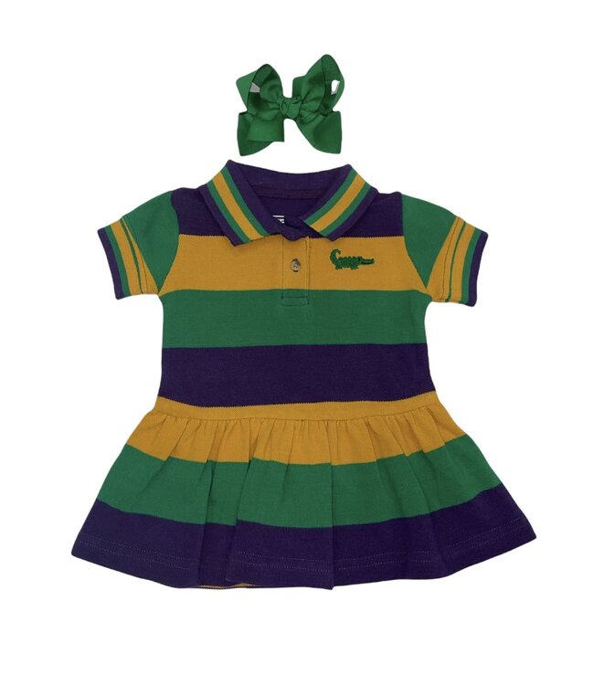 Mardi Gras Striped Drop Waist Dress