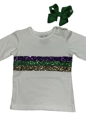 MeMes Mardi Gras Sequin Crew Neck Shirt