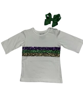 MeMes Mardi Gras Sequin Crew Neck Shirt