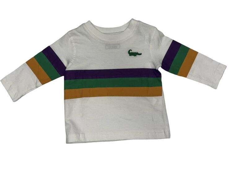 LuLu BeBe Mardi Gras Rugby Crew Neck Long Sleeve Shirt