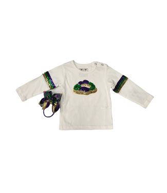 MeMes Long Sleeve Sequin King Cake Shirt