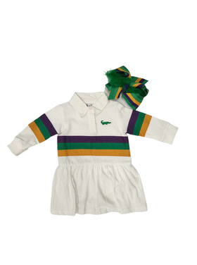 MeMes Mardi Gras Rugby Waist Dress