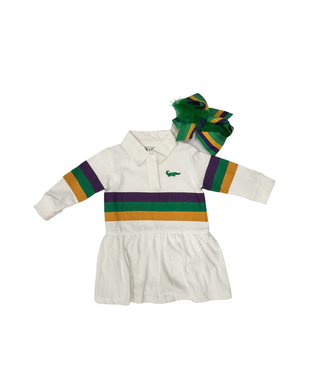 MeMes Mardi Gras Rugby Waist Dress