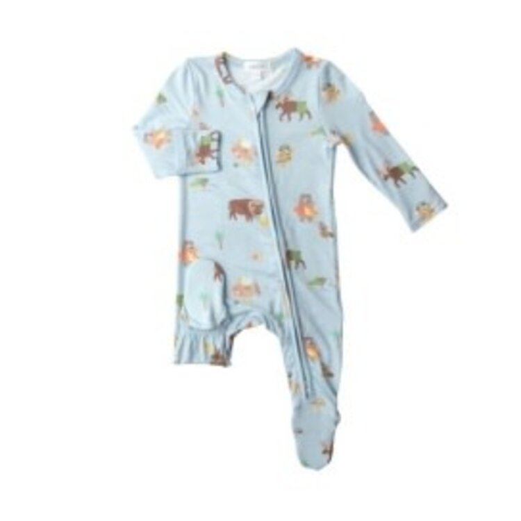Angel Dear Wildlife on Vacation 2 Way Zipper Footie