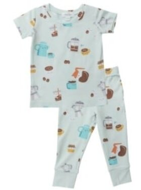 Angel Dear Coffee Short Sleeve Loungewear Set