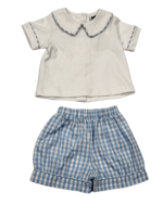 True Blue Gingham Peter Pan Short Set