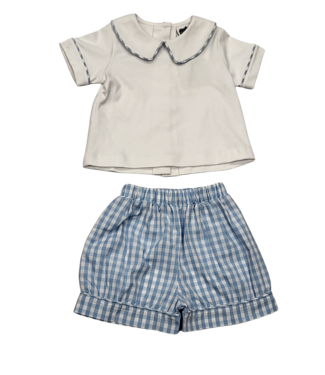 True Blue Gingham Peter Pan Short Set