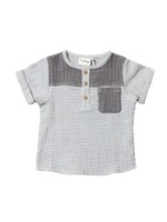 City Mouse Slate Stripe Henley Tee w/ Pocket Short