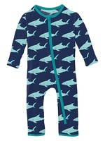 Kickee Pants Flag Blue Sharky Coverall