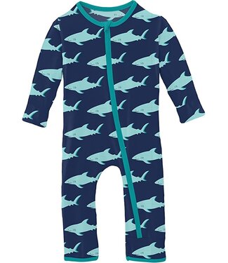 Kickee Pants Flag Blue Sharky Coverall