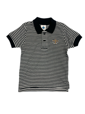 Creative Knitwear Saints - Black/White Striped Polo Shirt - 457