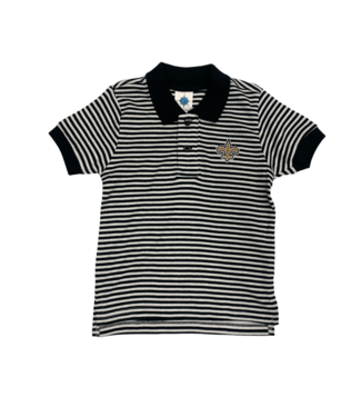 Creative Knitwear Saints - Black/White Striped Polo Shirt - 457