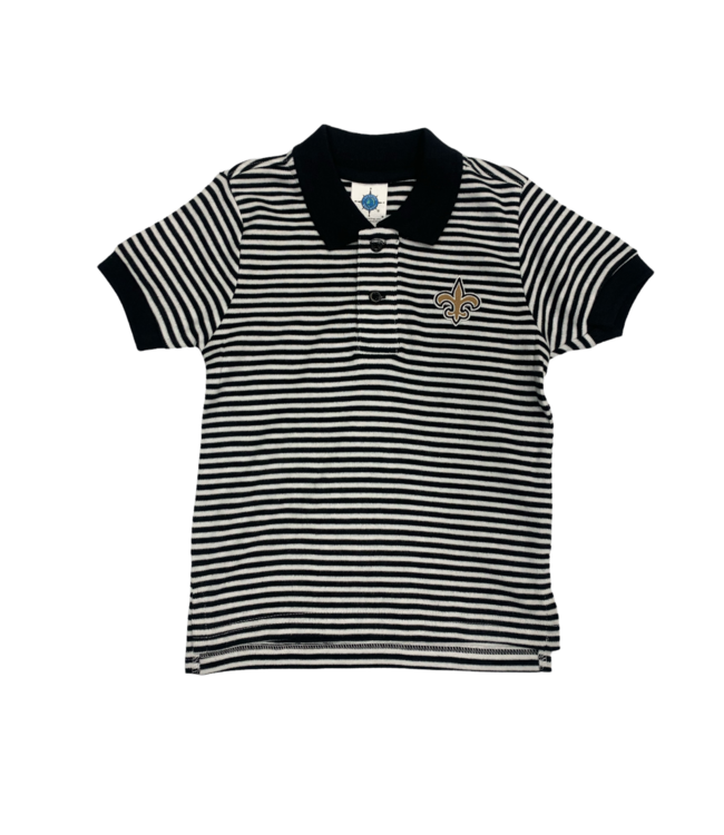 Saints - Black/White Striped Polo Shirt - 457