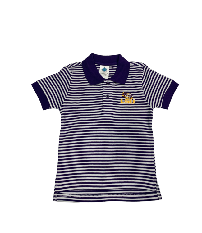 LSU - Striped Polo Shirt - 457