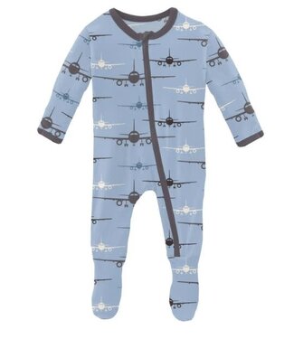 Kickee Pants Pond Airplanes Footie