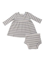 Angel Dear French Stripe White Sand Dress & Bloomer Set