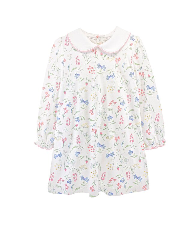 Winter Wildflowers Toddler Dress w/ Round Collar