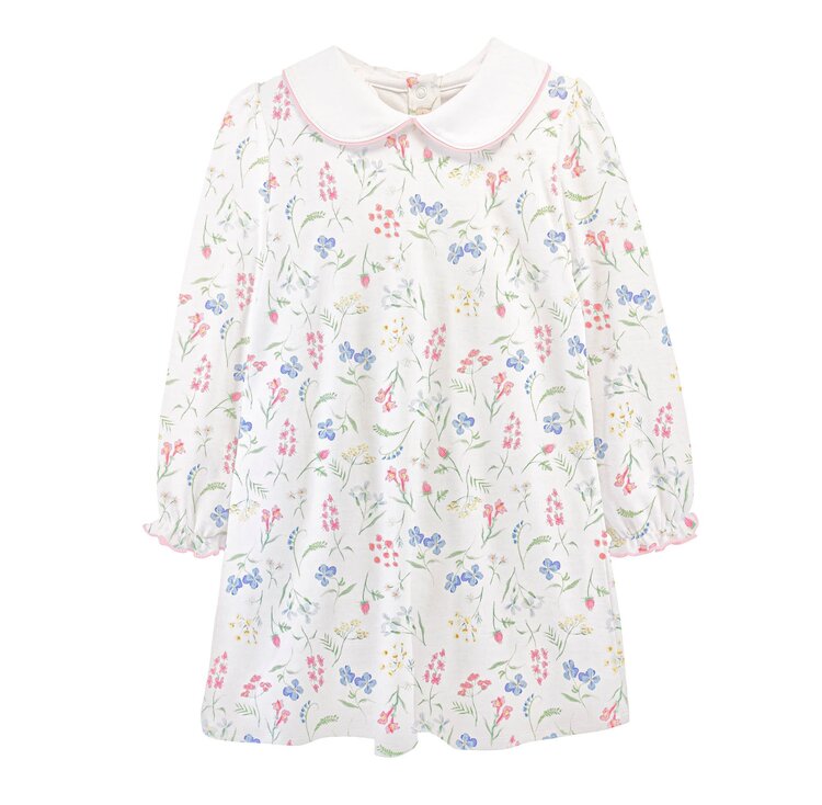 Baby Club Chic Winter Wildflowers Toddler Dress w/ Round Collar