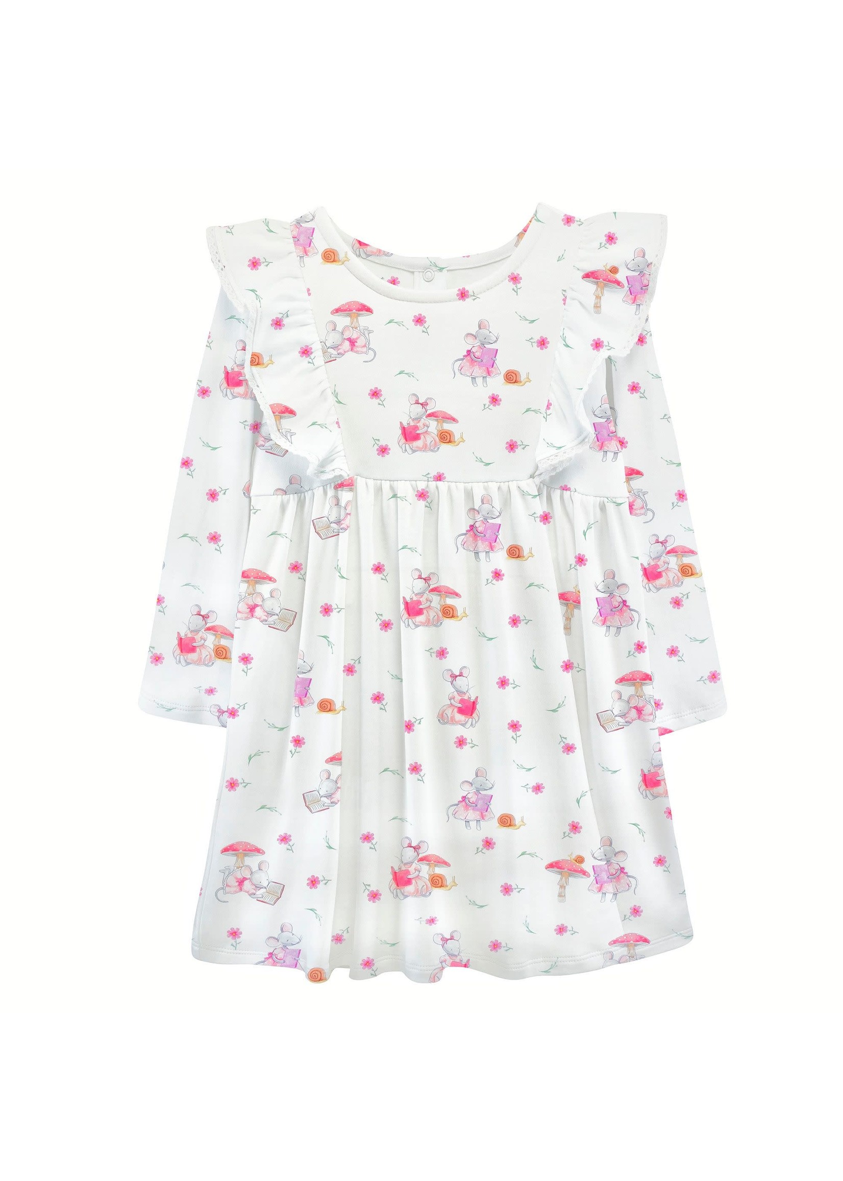 Baby Club Chic Reader Mousies Toddler Dress w/ Ruffle