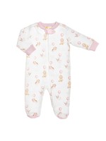 Baby Club Chic Cute Puppies Pink Zipped Footie