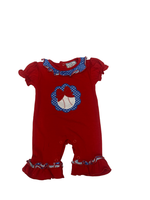 Three Sisters Baseball Applique Girls Romper