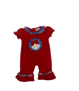 Three Sisters Baseball Applique Girls Romper